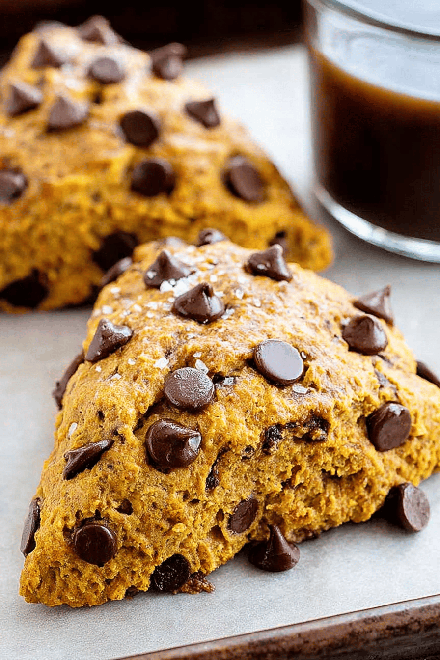 Pumpkin Chocolate Chip Scones Recipe final dish beautifully presented and ready to serve