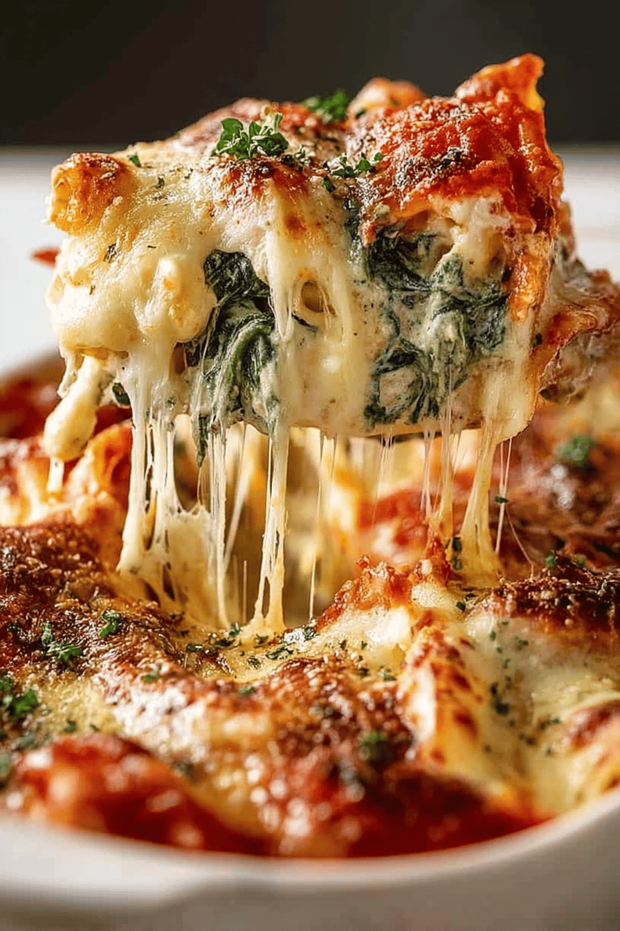 Spinach Ricotta Pasta Bake Recipe final dish beautifully presented and ready to serve