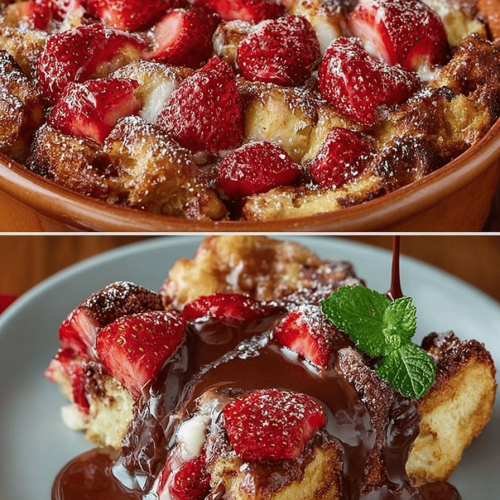 Strawberry Nutella Bread Pudding Recipe