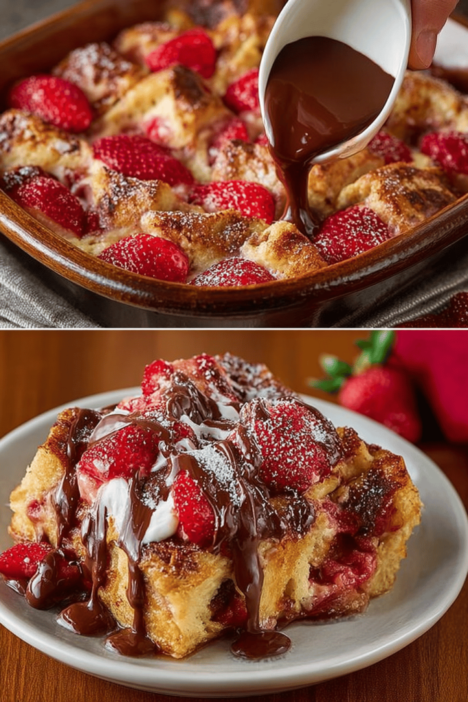 Strawberry Nutella Bread Pudding Recipe