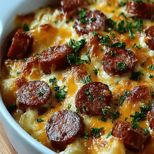 Easy Cheesy Kielbasa Casserole