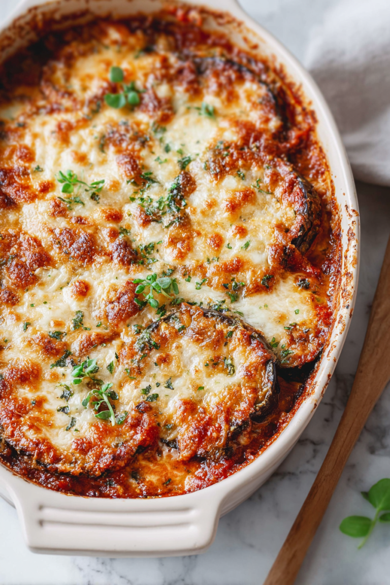 Delish Baked Eggplant Parmesan