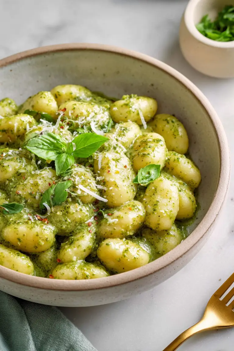 Delish Creamy Pesto Gnocchi
