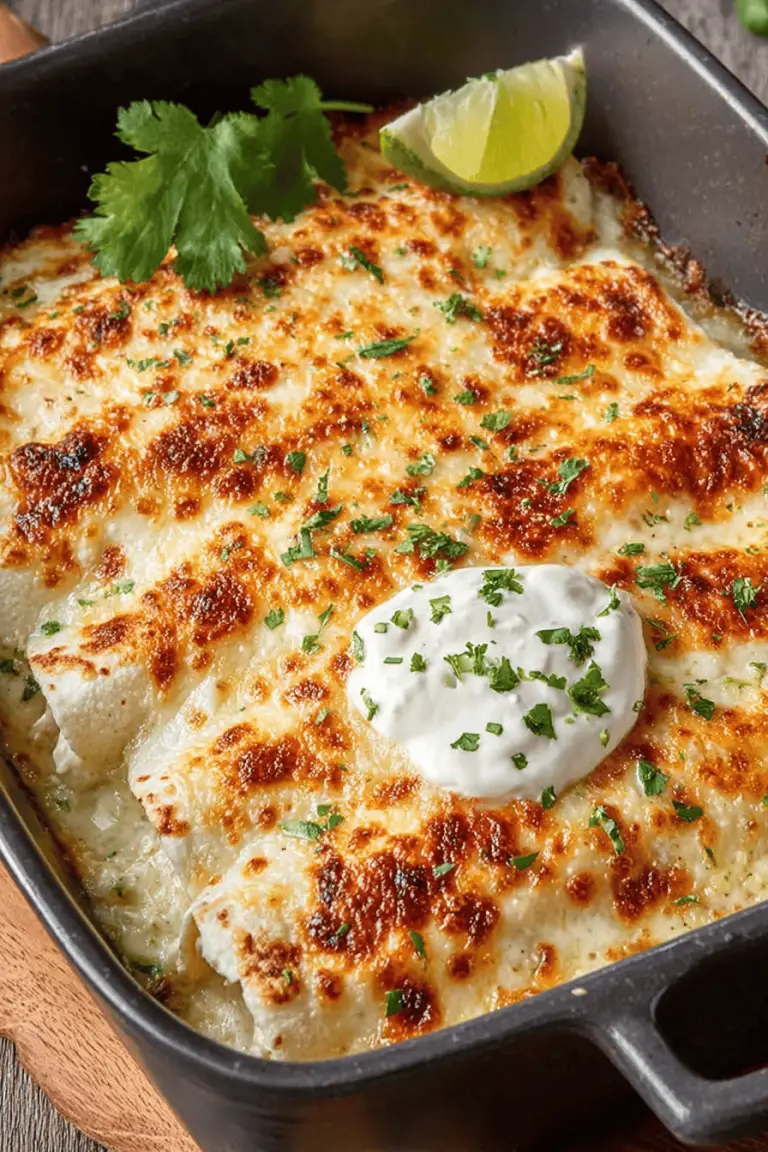 Delish Creamy White Chicken Enchiladas