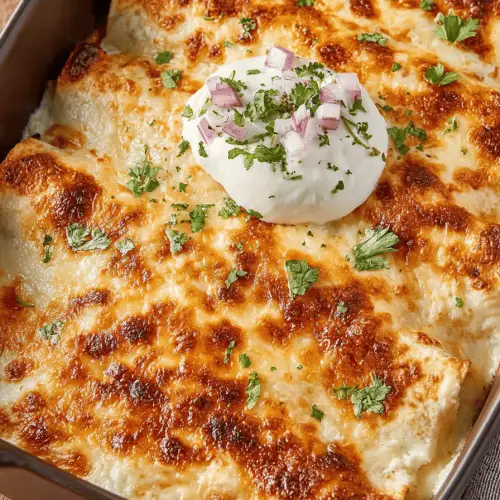 Delish Creamy White Chicken Enchiladas