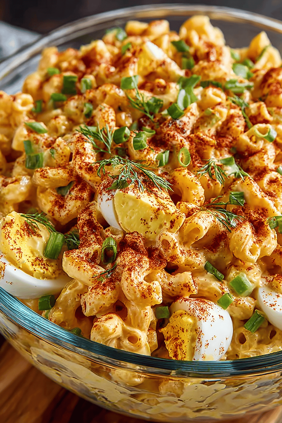 Delish Deviled Egg Macaroni Salad