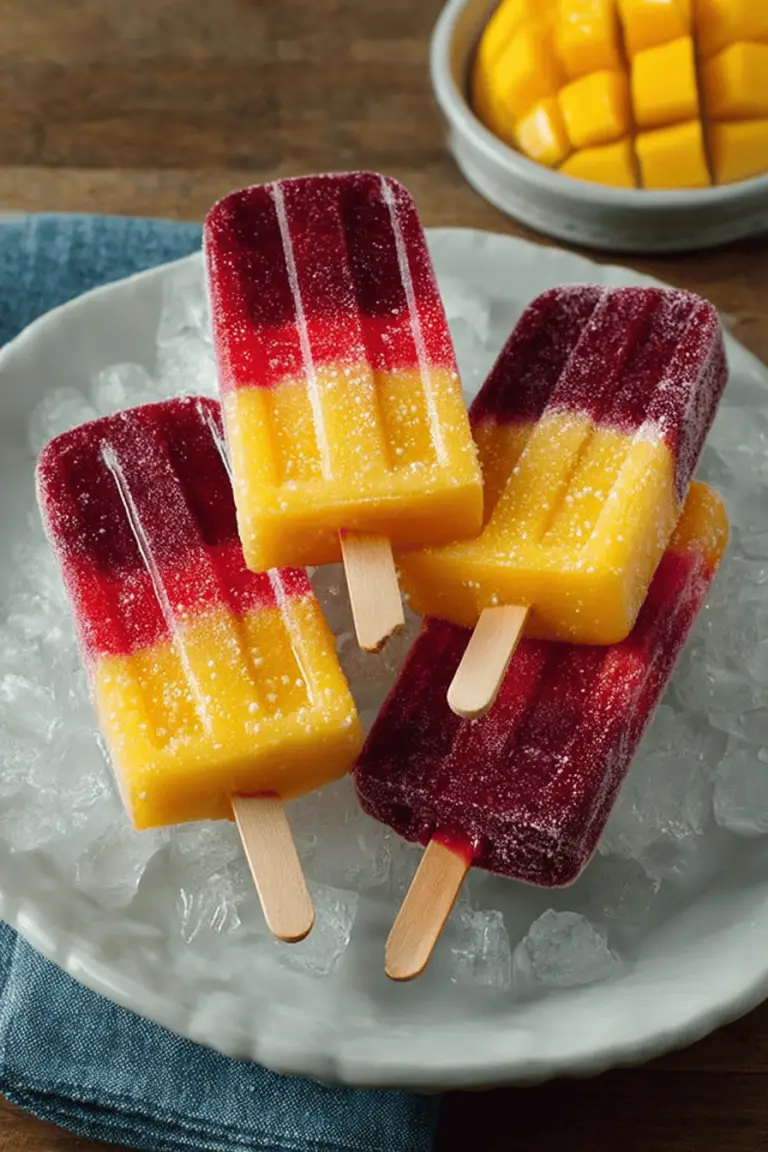 Delish Mango Plum Popsicles
