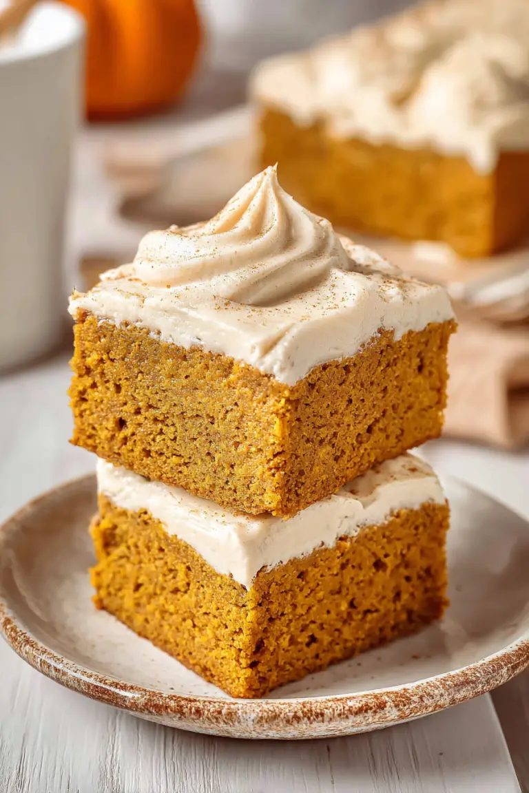 Delish Pumpkin Bars with Cinnamon Frosting