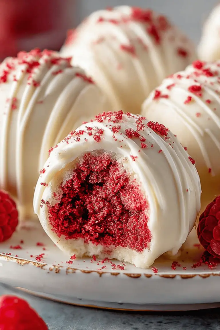 Delish Raspberry White Chocolate Cake Balls