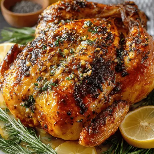 Delish Roasted Chicken with Garlic and Herbs