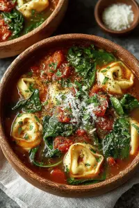 Delish Spinach Tortellini Soup