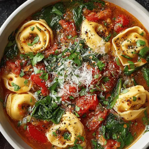 Delish Spinach Tortellini Soup