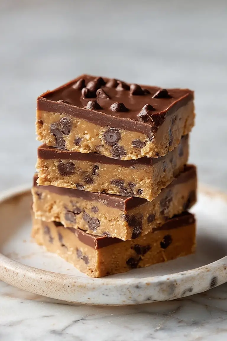 Delish Vegan No Bake Cookie Dough Bars