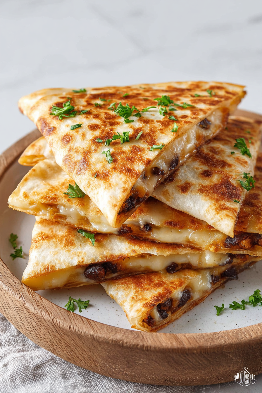 Easy Bean Cheese Wonton Quesadillas