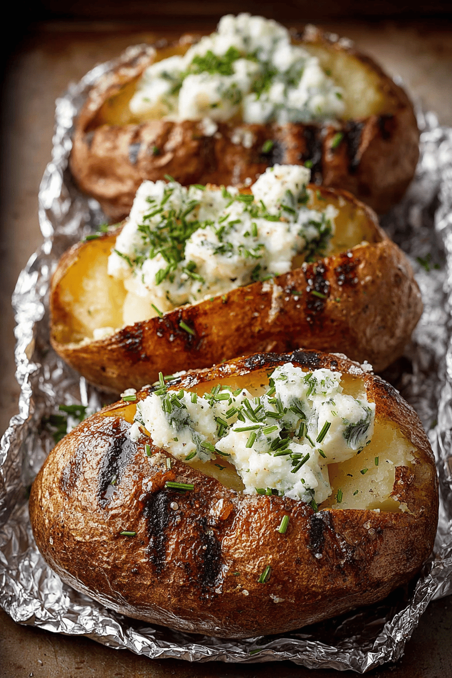 Easy Grilled Baked Potatoes Recipe