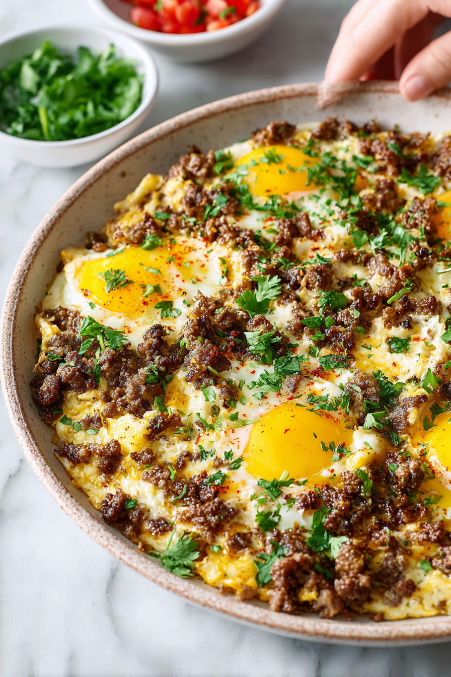 Easy Ground Beef and Eggs Recipe