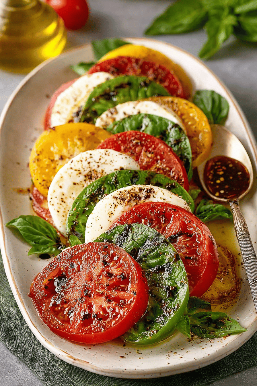 Easy Heirloom Tomato Caprese Salad