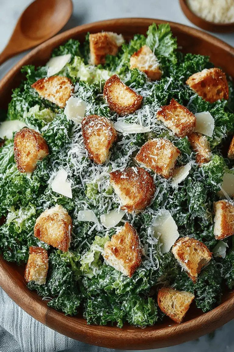 Easy Kale Caesar Salad