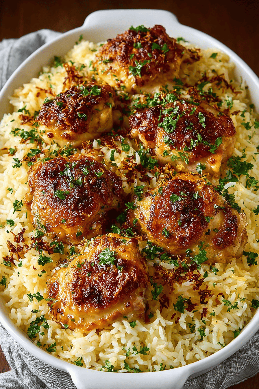 Easy Oven Baked Chicken and Rice