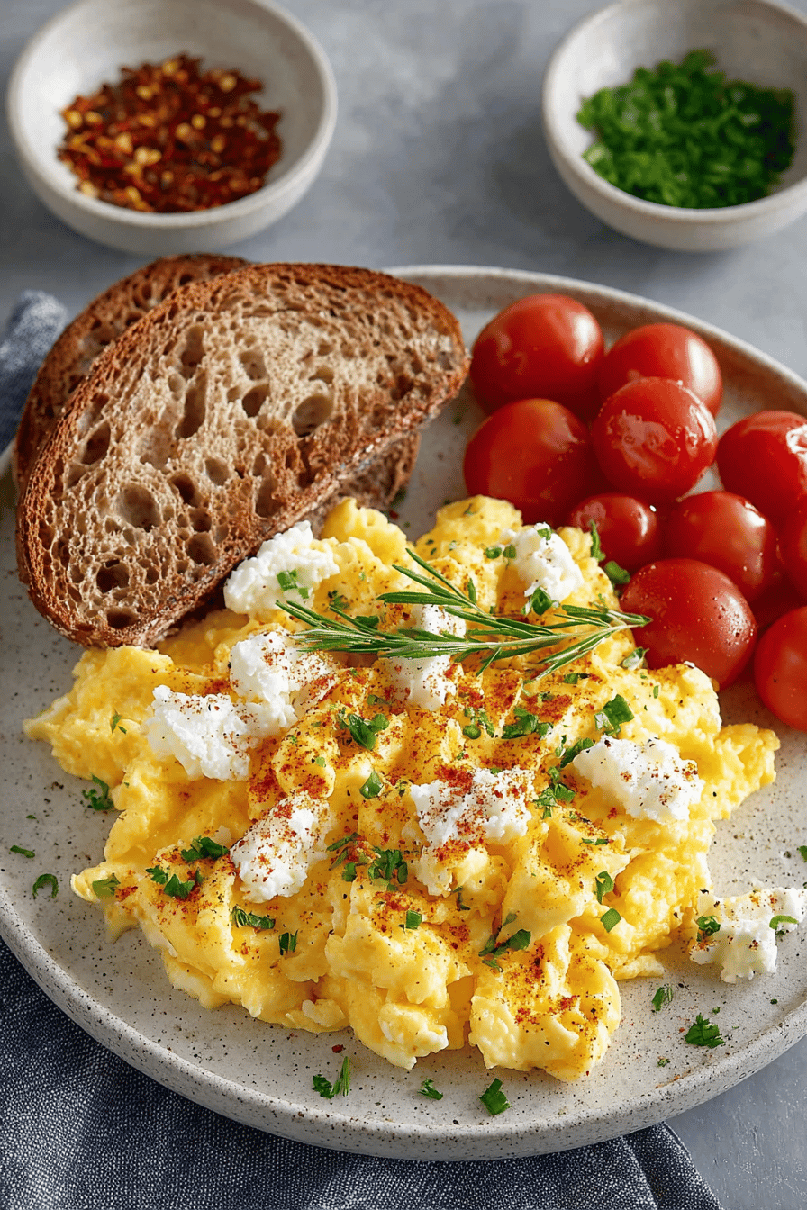 Easy Scrambled Eggs with Cottage Cheese