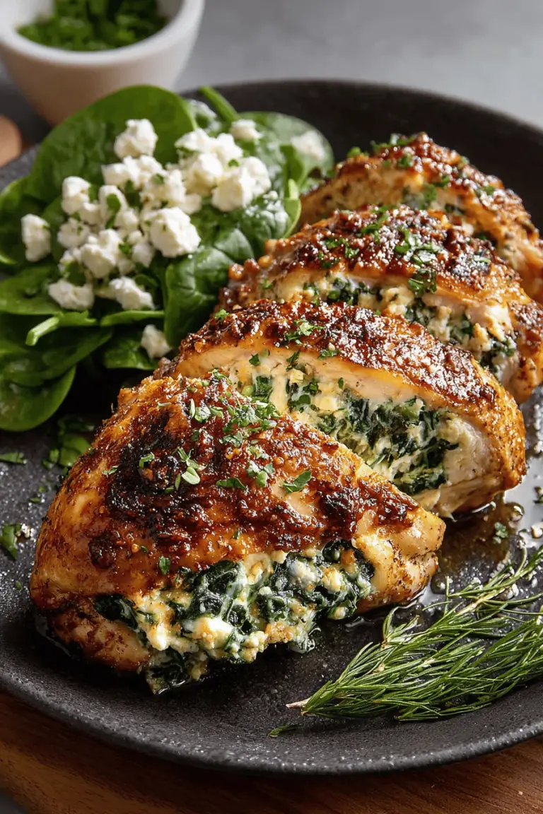 Easy Spinach Feta Stuffed Chicken