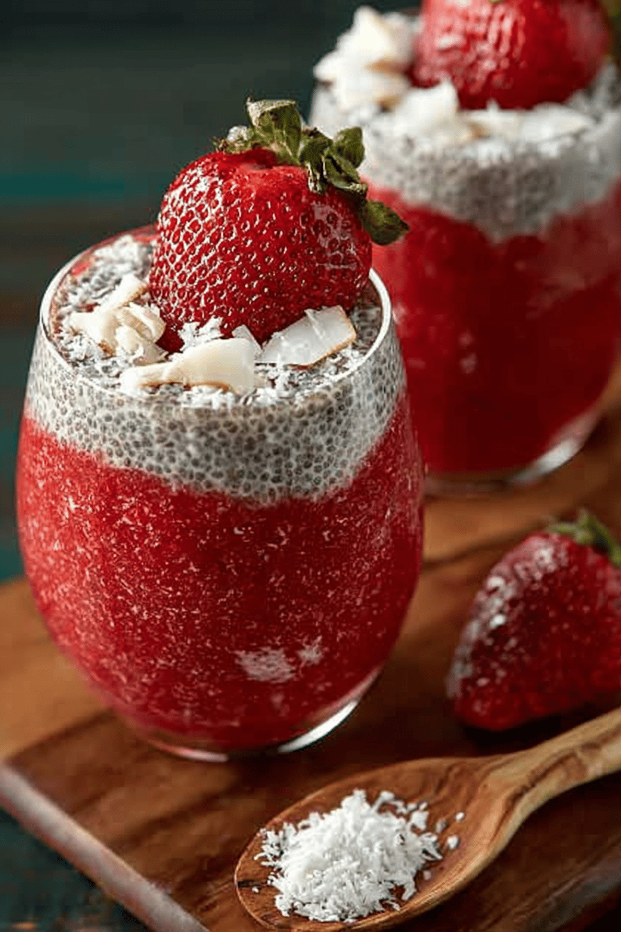 Easy Strawberry Coconut Chia Pudding