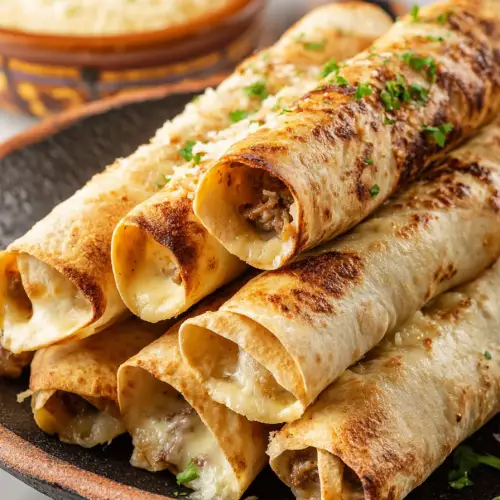Cheesy Philly Taquitos