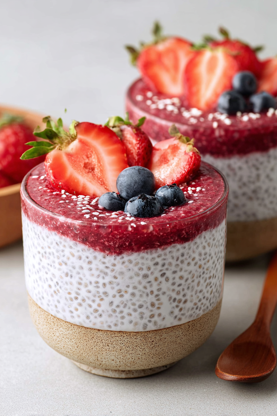 Delish Berry Vanilla Chia Pudding