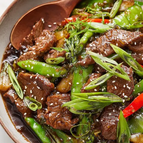 Delish Ginger Black Pepper Beef Stir Fry
