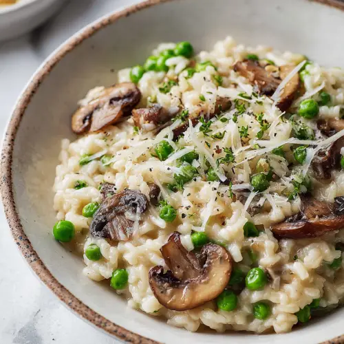 Delish Mushroom Peas Risotto