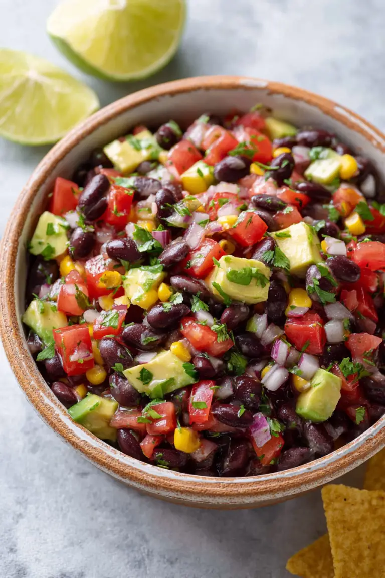 Delish Spicy Black Bean Avocado Salsa