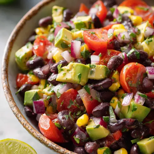 Delish Spicy Black Bean Avocado Salsa