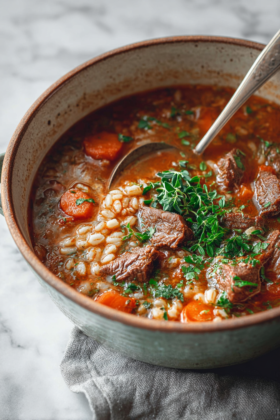 Easy Beef Barley Soup
