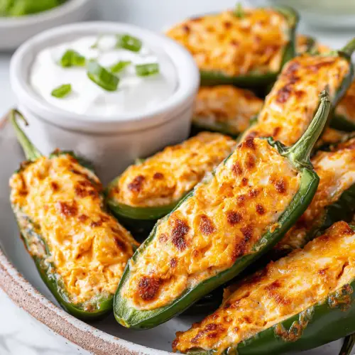 Easy Buffalo Chicken Jalapeño Poppers