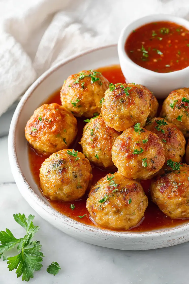 Easy Chicken Meatballs in Marinara Sauce