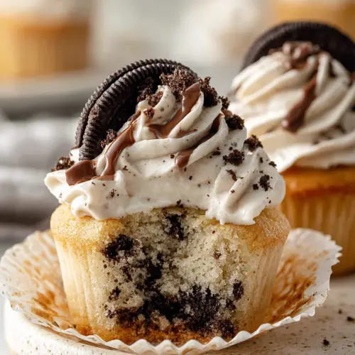 Easy Cookies and Cream Oreo Cupcakes
