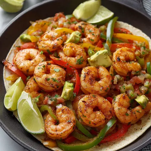 Easy Shrimp Fajitas with Avocado Salsa