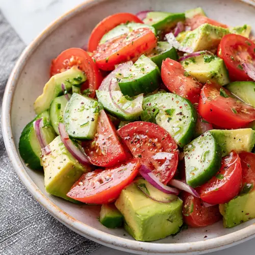 Easy Tomato Avocado Cucumber Salad