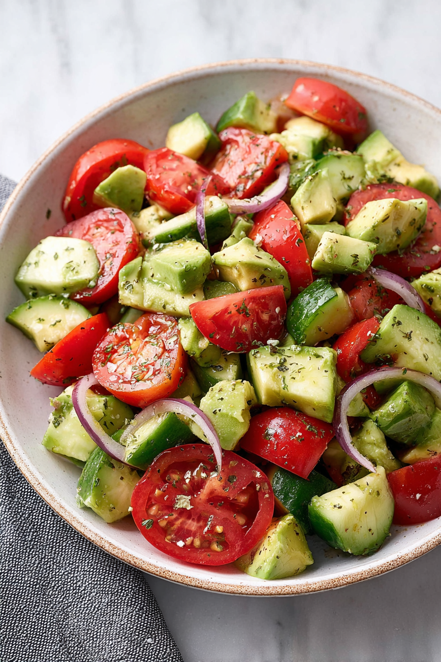 Easy Tomato Avocado Cucumber Salad