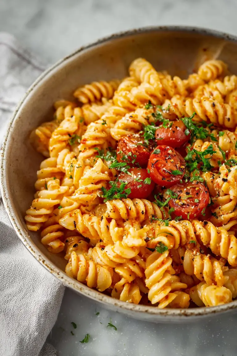 Easy Tomato Cottage Cheese Pasta