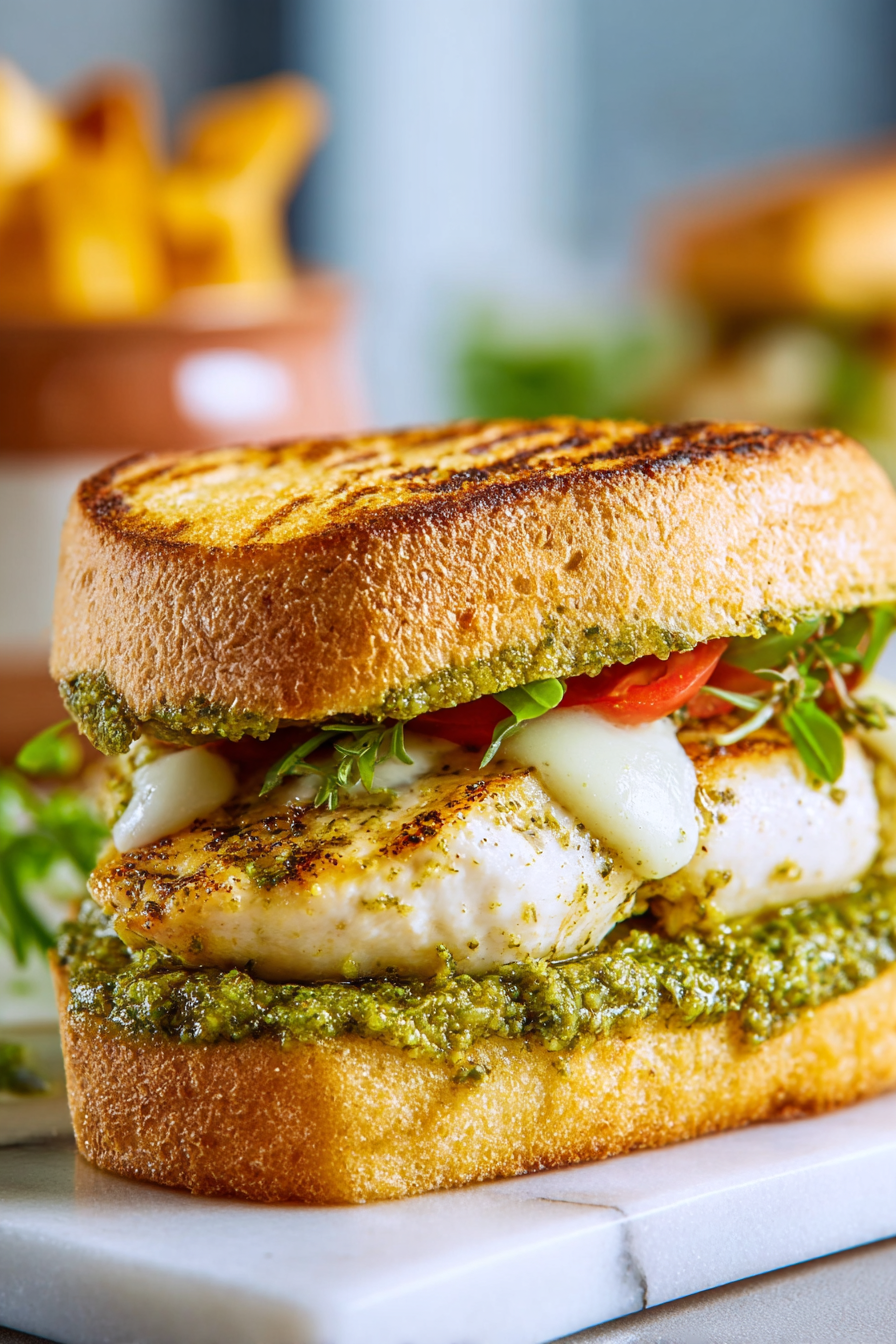 Toasted Pesto Chicken Sandwich