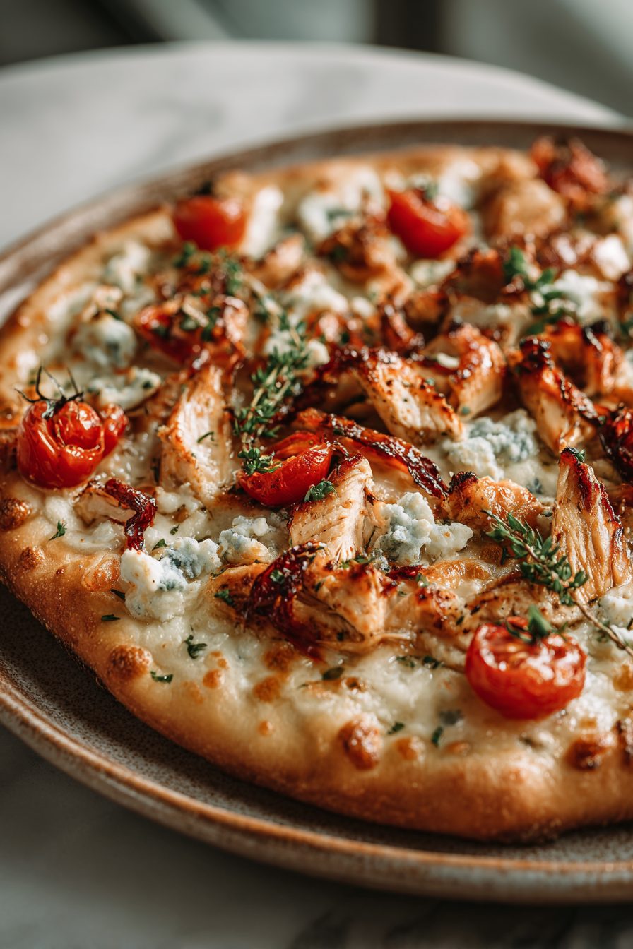 BBQ Chicken Blue Cheese Pizza