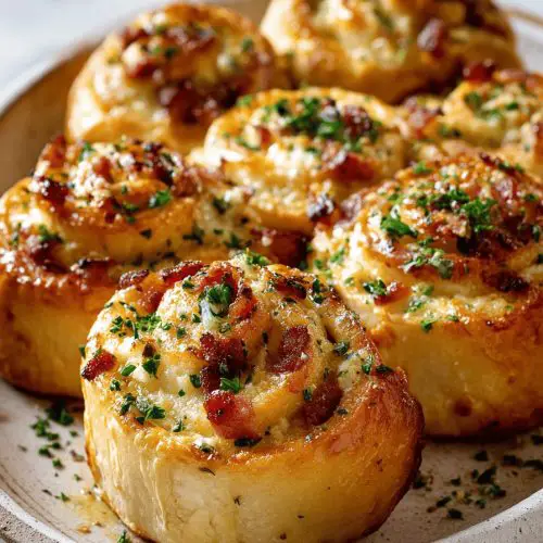 Bacon Cheese Rolls with Garlic Butter