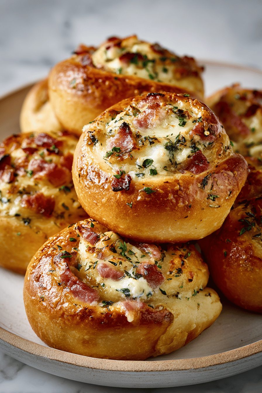 Bacon Cheese Rolls with Garlic Butter