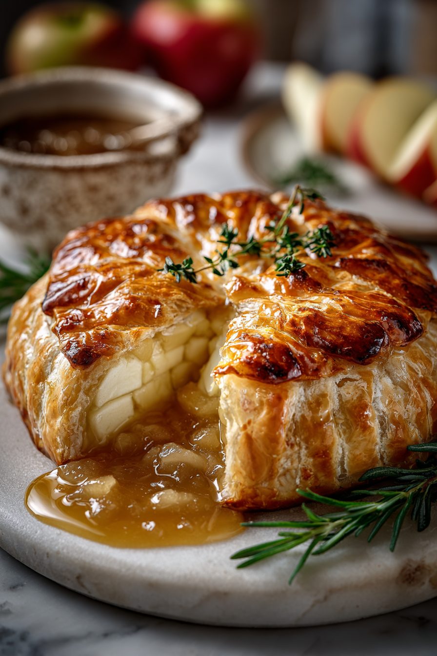 Baked Brie with Apple Compote