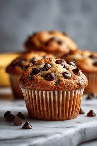 Banana Espresso Chocolate Chip Muffins