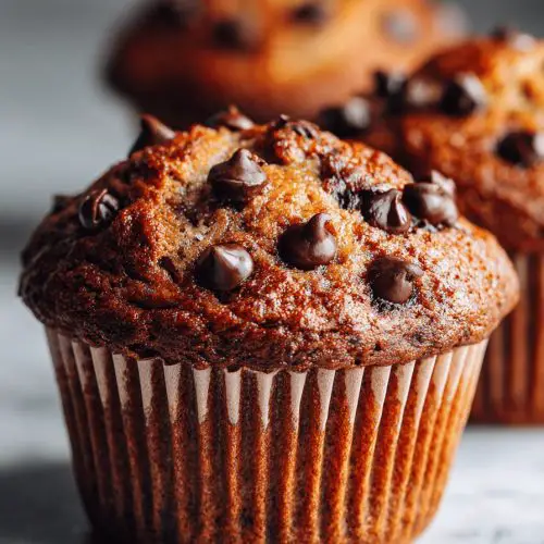 Banana Espresso Chocolate Chip Muffins