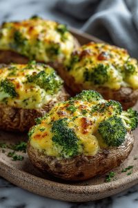 Cheesy Broccoli Stuffed Potatoes