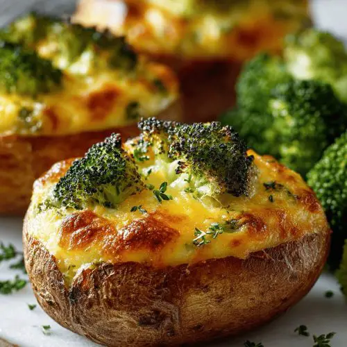 Cheesy Broccoli Stuffed Potatoes