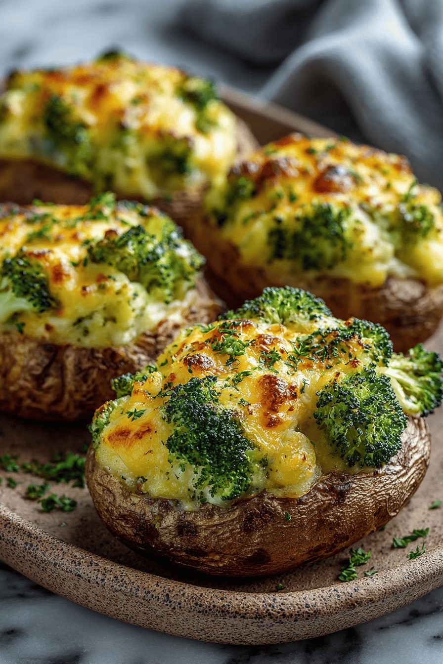 Cheesy Broccoli Stuffed Potatoes